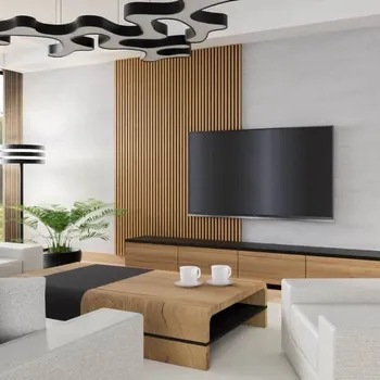 akustický panel Akustický dekorační panel na MDF desce dub, lišty dub, 248x2700x37mm (1 ks/balení)