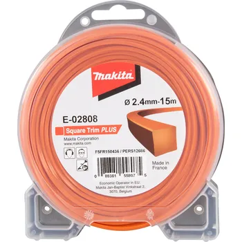 Zahradní technika MAKITA E-02808 Struna nylonová SQUER TRIM Plus, 2,4mm, 15m, oranžová, hranatá free_store_pickup