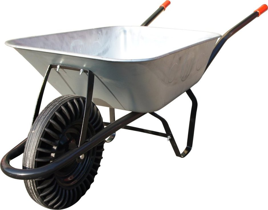 foto Kolečko J.A.D. Tools Stavební kolečko pozink plné kolo rozložené 80 l