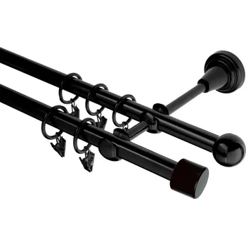 Garnýž kovová 340 cm dvouřadá - dvojitá 16 Válec černá