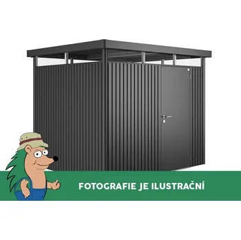 Zahradní domek Domek na nářadí Biohort HIGHLINE H3, tmavě šedý, dvoukřídlé dveře BH84049