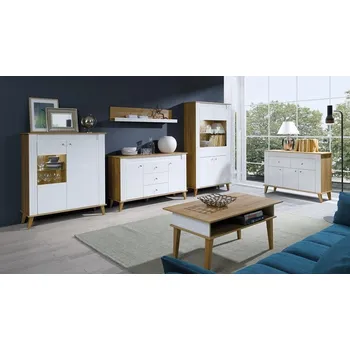 Obývací stěna Obývací stěna Soňa dub grand/bílý lesk, Sestava A