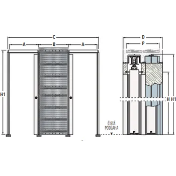 Stavební pouzdro ECLISSE ČR Stavební pouzdro do zdiva ZÁKRYT 900+900mm Eclisse