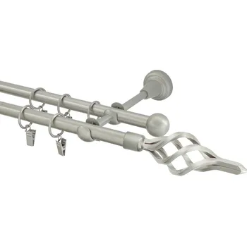 Garnýž Garnýž kovová 460 cm dvouřadá - dvojitá 16 azur matná stříbrná