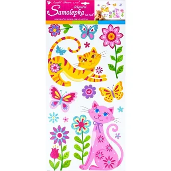 Samolepící dekorace Anděl samolepící dekorace 10225 kočky s glitry 60x32 cm