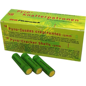 Zábavní pyrotechnika Světlice do plynovky Zink Knatterpatronen, krákavá s červenou stopou, 50 ks, Zink