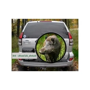 Kryt motoru e‑myslivost.cz Kryt rezervy automobilu - motiv Divočák detail - Průměr 68 cm