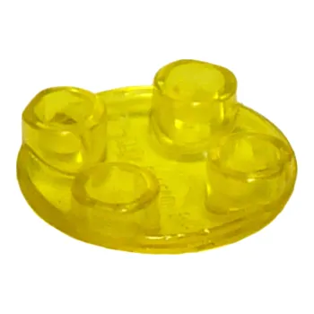 Dětské zboží 2654 Trans-Yellow Plate, Round 2 x 2 with Rounded Bottom (Průhledná žlutá deska, kulatá 2 x 2 se zaobleným dnem)