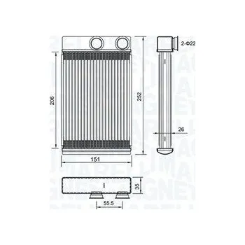Výměník tepla, vnitřní vytápění MAGNETI MARELLI 350218478000