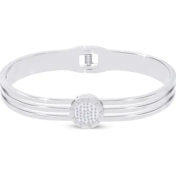 Náramek biju Náramek z chirurgické oceli - pevný, kolečko se třpytivými krystaly 2002263