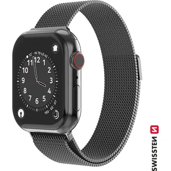 Řemínek na hodinky SWISSTEN řemínek pro Apple Watch milánský tah, šířka 42-44 mm Barva: Černá