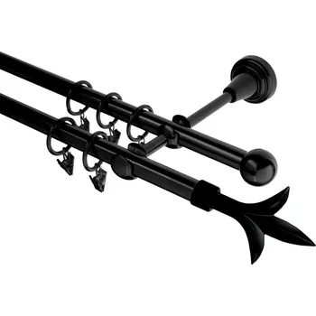 Garnýž kovová 360 cm dvouřadá - dvojitá 16 Lilie černá