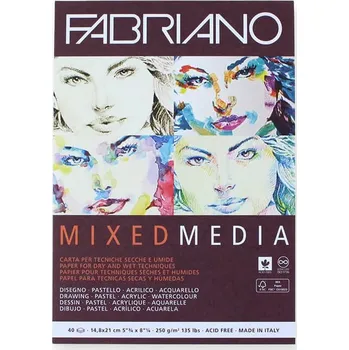 Skicák Fabriano Mix Media, 250 g/m2, 40 archů - A5