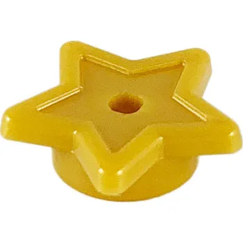 Hračka 11609 Pearl Gold Plate, Round 1 x 1 with Star and Small Pin Hole (Zlatá perleťová destička, kulatá 1 x 1 s hvězdou a malým otvorem pro špendlík)