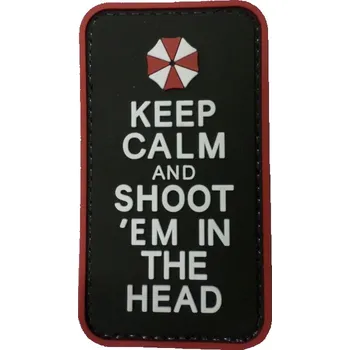 Nášivka PVC nášivka Keep Calm and Shoot 'Em