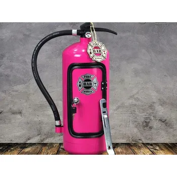 Dárkový potravinový koš Hasicí bar s láhví alkoholu: Růžový