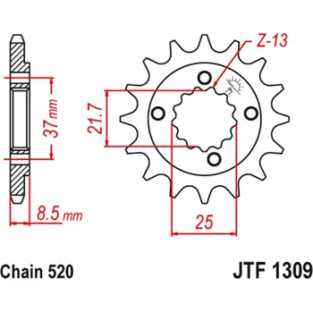 Řetězová sada pro motocykl JT řetězové kolo přední 350 13 HONDA XR 600R 91-00, TRX 400EX /X 05-14 (35013JT) (řetěz 520) (JT řetězové kolo přední 350 13 HONDA XR 600R 91-00, TRX 400EX /X 05-14 (35013JT) (řetěz 520))