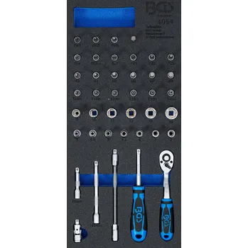 BGS 4054, Vložka do dílenského vozíku 1/3: sada nástrčných klíčů | 6,3 mm (1/4") | 41dílná