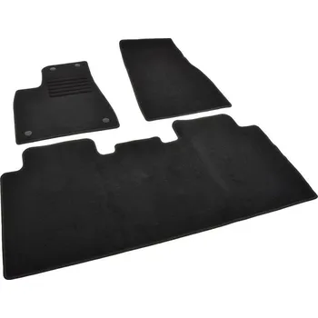 autokoberec Autokoberce textilní přesné černé / černé obšití - Tesla Model X (2015-2023) 5-sedadel