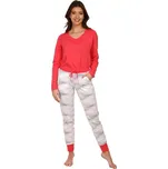 Dámské pyžamo dlouhé Pleas 672 bílé Barva: Bílá, Velikost: L