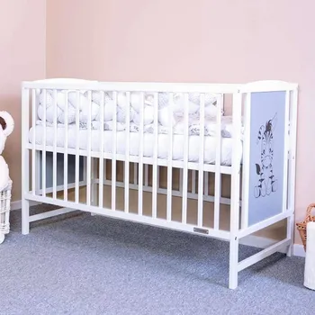 Dětská postýlka Dětská postýlka New Baby BEA Zebra se stahovací bočnicí bílo-šedá