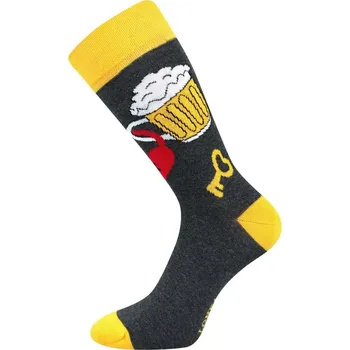 Pánské ponožky Boma Pánské ponožky Depate Valentýn pivo se srdíčkem Barva: šedá, Velikost: 29-31