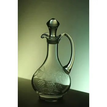 Sklenice karafa na víno 750ml s vinným hroznem - ručně ryté (broušené)