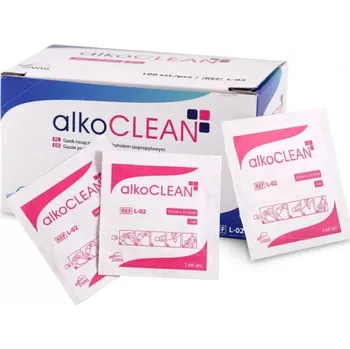 Dezinfekce ZARYS International Group alkoCLEAN - gázové čtvrečky pro dezinfekci, 2 vrstvy (56x65mm), isopropylalkohol 70%, 50ks