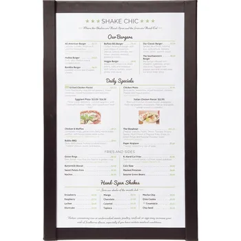 Jednoduchý jídelní lístek A4 s magnetickými úchyty po stranách, Black, MC-MGA4-BL