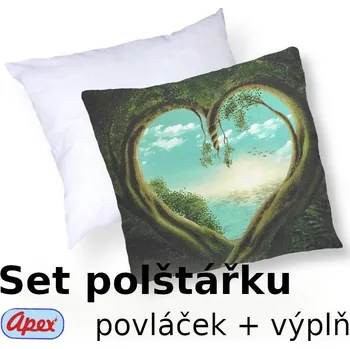 Dekorativní polštářek 3D povláček na polštářek APEX - Srdce - SET Polštářek s výplní + Povláček