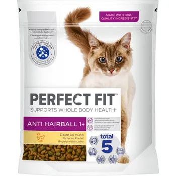 Krmivo pro kočku 6x750g Perfect Fit Anti Hairball 1+ s kuřecím - výhodné balení