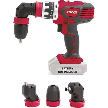 Vrtačka Příklepová vrtačka a šroubovák s výměnnými, úhlovými rukojeti, 18v aq-one, 58 nm, bez akumulátoru, OK-03.4031