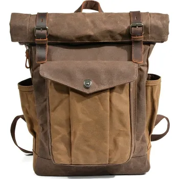 Městský batoh Glara Plátěný retro batoh s kapsami 439518