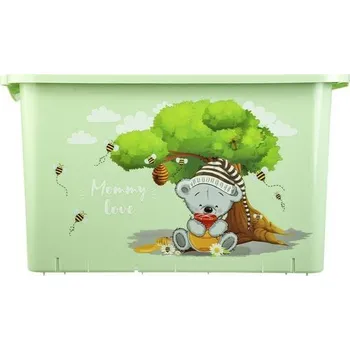 Úložný box Box 21,0l MOMMY LOVE zel., víko, 40x24x23cm, plast