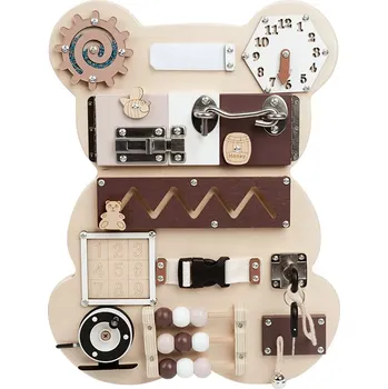 Activity board Aga4Kids Montessori dřevěná tabule 35 x 35 x 30 cm