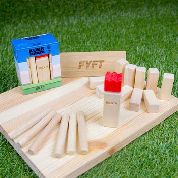 Dřevěná hra Kubb Original MINI - červený král (Bex Sport)