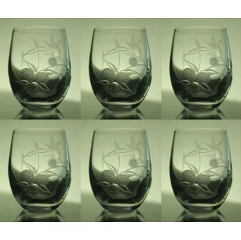 Sklenice sklenice na likér 6ks club 60ml s rytinou bobule - ručně ryté (broušené)
