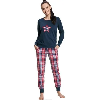 Dámské pyžamo Dámské pyžamo LUNA 515 hvězda modré Barva: tmavě modrá, Velikost: XXL