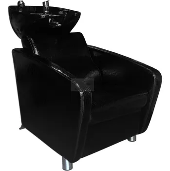 Kadeřnické křeslo Kadeřnický mycí box Forte černý krokodýl