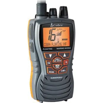 Námořní elektronika Plovoucí a ponorná VHF Cobra HH350 FLT EU s požadavky na vodotěsnost IP-X7 (30 min v hloubce 1 metru) s vysoce viditelným oranžovým designem jádra. Malý, tvarovaný a zakončený pro pohodlnější držení, s odnímatelnou anténou na konektoru SMA samec. Integrov