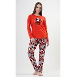 Vienetta Secret Dámské pyžamo dlouhé Panda červené Barva: červená, Velikost: L