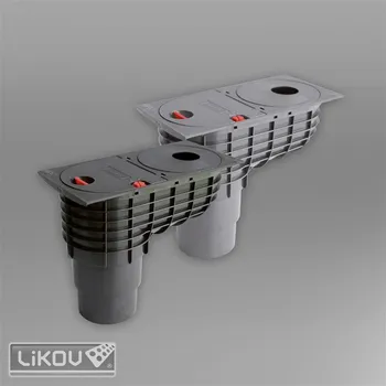 Střecha LIKOV Geiger s boční výpustí suchý přítok 80-125mm, odtok 110mm černý