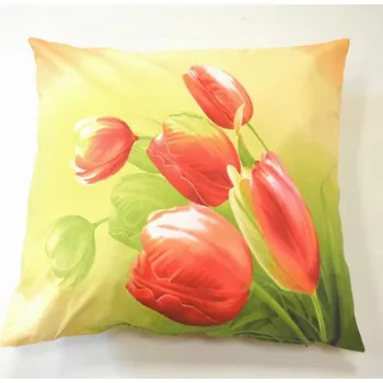 Povlak na dekorativní polštářek 3D povláček na polštářek APEX - Tulipány - Povláček na polštářek