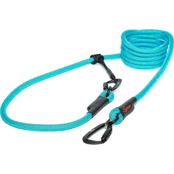 Vodítko pro psa Tamer Lanové vodítko EASYLONG TWIST | Velký pes | Tyrkys se zeleným prošitím - 052 Délka: 3 m