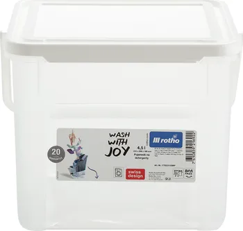 Úložný box Rotho Wash With Joy plastový box na prací prášek 4,5 l průhledný