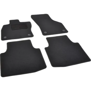 autokoberec Autokoberce textilní přesné černé / černé obšití - Škoda Superb III (Typ 3V) (2015-2023) kulatá fixace koberců 5-sedadel
