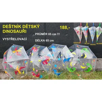 DEŠTNÍK DĚTSKÝ DINOSAUŘI - ZELENÁ