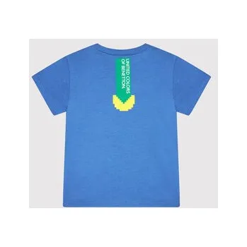 Pánská móda United Colors Of Benetton T-Shirt 3096G102F Modrá Regular Fit 82