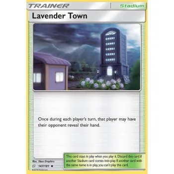 Sběratelská karetní hra Pokémon TEU 147/181 Lavender Town - Team Up Stav: Excellent, Verze: REVERSE HOLO