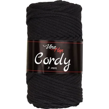 Vlna-hep Cordy šňůry 3mm - 8229 čokoládová